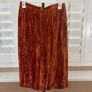 Vintage Poles High Waisted Crush Velvet Midi Skirt Sz S 90s Grunge Whimsigoth